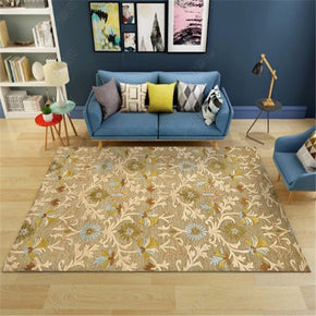 Green Traditional Shaggy Retro Vintage Floral Patterned Living Room Hall Office Bedroom Floor Rugs Size Customizable