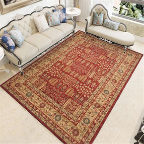Red Traditional Retro Vintage Patterned Living Room Hall Office Bedroom Floor Rugs Size Customizable