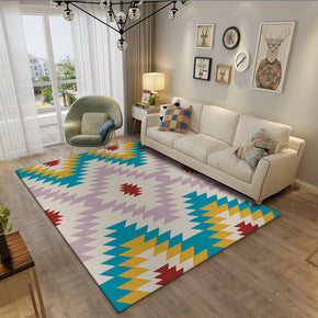 Colourful Modern Printed Geometric Striped Patterned Carpet Living Room Bedroom Office Hall Floor Mat Rugs