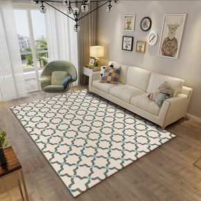 Light Blue Beige Modern Printed Geometric Patterned Carpet Living Room Bedroom Office Hall Floor Mat Rugs