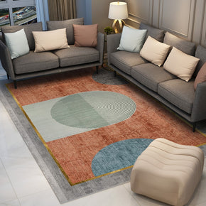 Orange Modern Simple Geometric Rugs for Living Room Dining Room Bedroom