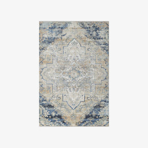 Nice Blue Floral Vintage Traditional Shaggy Rugs for Living Room Dining Room Bedroom Hall