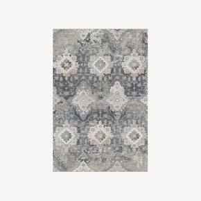 Grey Floral Vintage Traditional Shaggy Rugs for Living Room Dining Room Bedroom Hall
