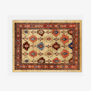 Bright Tones Vintage Traditional Geometric Area Rug with Non-Slip Backing Sizes Customizable