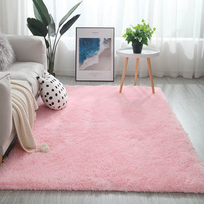 Light Pink Colour Modern Plain Carpet Bedroom Living Room Sofa Rugs Soft Plush Shaggy Rugs
