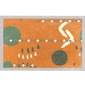 Orange Modern Simple Geometric Rugs Carpet Floormat