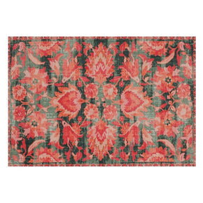 Red Retro Traditional Floral Rugs for Office Living Room Hall