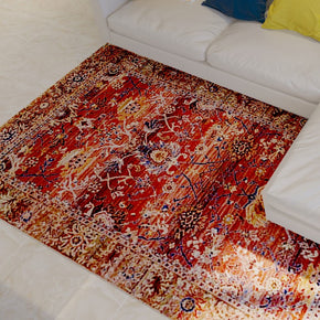 Red Retro Shaggy Traditional Living Room Rugs for Hall Office