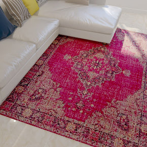 Red Traditional Shaggy Patterned Indoor Rugs for the Living Room and Office