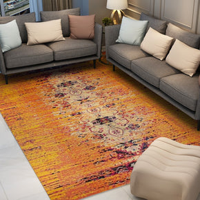 Orange Retro Traditional Rugs for the Living Room Bedroom