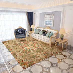 Yellow Traditional Floral Shaggy Carpets for the Bedroom Living Room Hall