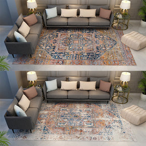 Pretty Polyester Print Traditional Plush Vintage Rugs for Living Room Dining Room Bedroom Hall