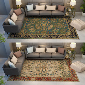 Beautiful Floral Printed Traditional Shaggy Vintage Rugs for Living Room Dining Room Bedroom Hall