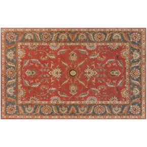 Floral Red Traditional Retro Area Carpets for Office Lobby Bedroom