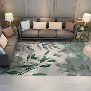 Botanical Green Leaves Rugs Floormat for Living Room Bedroom Office Hall