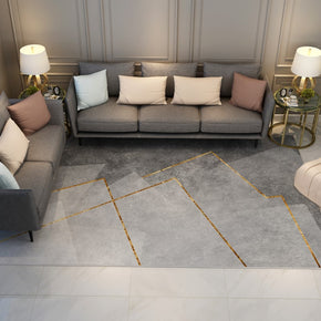Grey Simple Modern Rugs Floormat for Living Room Bedroom Office Hall