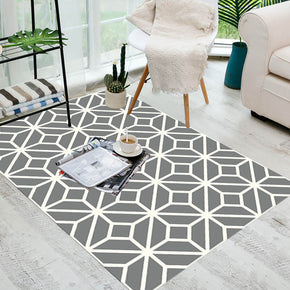 Modern Gray Geometric Patterned Carpets for Living Room Office Bedroom Sofa