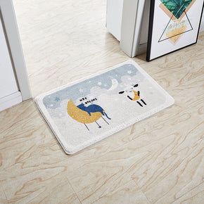 Cartoon Moon Cute Lamb Kitten Patterned Entryway Doormat Doormat Kitchen Bathroom Rugs Anti-skip Mats