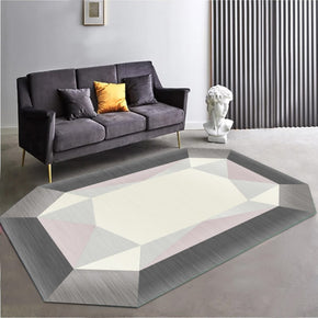 Grey Modern Octagonal Geometric Carpet for the Living Room Kitchen Hall Bedroom