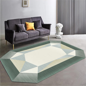 Green Modern Geometric Octagonal Carpet for Living Room Hall Bedroom Office