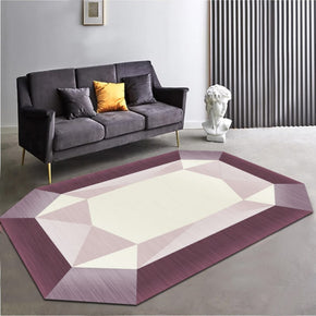 Purple Geometric Octagonal Modern Simple Carpet for Kitchen Living Room Hall Bedroom Office