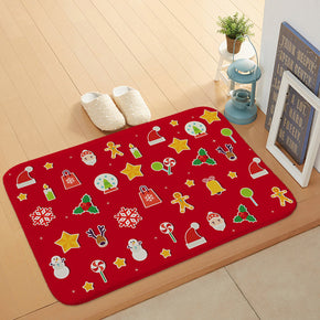 Christmas Small Objects Holiday Door Mat Kitchen Entryway Bathroom Christmas Decorations Gift Floor mats