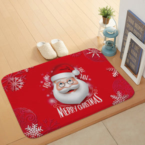 Santa Claus Printed Red Christmas Holiday Door Mat Kitchen Entryway Bathroom Christmas Decorations Gift Floor Mats
