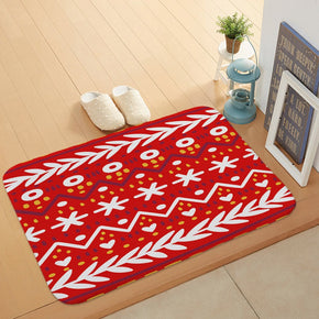 Red Stripes Christmas Holiday Door Mat Kitchen Entryway Bathroom Christmas Decorations Gift Floormats