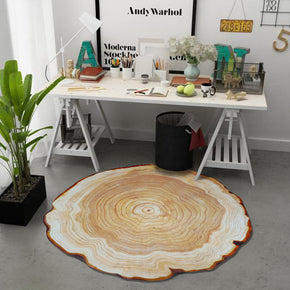 Modern Country Style Round Tree Annual Ring Shape Area Rug