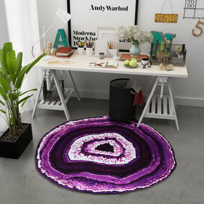 3D Annual Ring Shape Carpet Modern Purple for Living Room Bedroom Kitchen