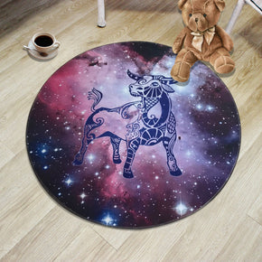 12 Zodiac Constellations - Taurus Patterned Round Area Rugs Hanging Chair Cushion Kids Room Bedroom Floor Mats