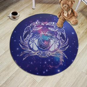 12 Zodiac Constellations - Cancer Patterned Round Area Rugs Hanging Chair Cushion Kids Room Bedroom Floor Mats