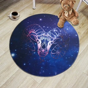 12 Zodiac Constellations - Capricorn Patterned Round Area Rugs Hanging Chair Cushion Kids Room Bedroom Floor Mats