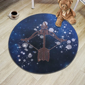 12 Zodiac Constellations - Sagittarius Patterned Round Area Rugs Hanging Chair Cushion Kids Room Bedroom Floor Mats