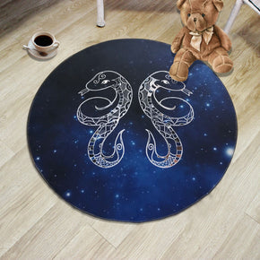 12 Zodiac Constellations - Gemini Patterned Round Area Rugs Hanging Chair Cushion Kids Room Bedroom Floor Mats
