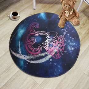 12 Zodiac Constellations - Aquarius Patterned Round Area Rugs Hanging Chair Cushion Kids Room Bedroom Floor Mats