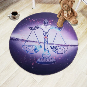 12 Zodiac Constellations - Libra Patterned Round Area Rugs Hanging Chair Cushion Kids Room Bedroom Floor Mats
