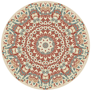 Yellow Round Vintage Style Printed Patterned Rugs Living Room Bedroom Office Anti-slip Area Floor Mats
