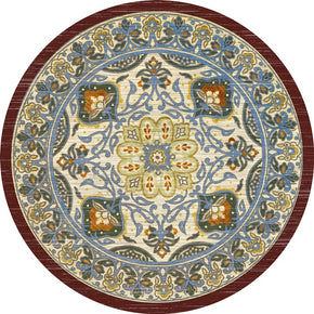 Pretty Vintage Style Round Printed Patterned Rugs Living Room Bedroom Office Anti-slip Area Floor Mats
