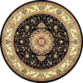 Quality Round Yellow Printed Patterned Vintage Style Rugs Living Room Bedroom Office Anti-slip Area Floor Mats