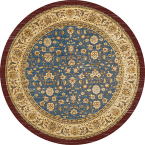 Yellow Round Printed Patterned Vintage Style Rugs Living Room Bedroom Office Anti-slip Area Floor Mats