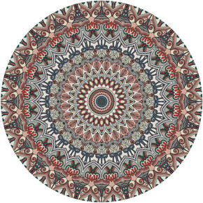 Floral Round Vintage Traditional Patterned Rugs for the Living Room Bedroom Kitchen Hall
