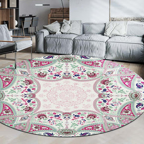 Round Floral Traditionall Patterned Rugs Style Vintage Carpets for the Living Room Bedroom Hall
