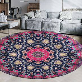 Red Round Traditionall Patterned Rugs Style Vintage Carpets for the Living Room Bedroom Hall