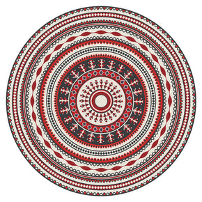Vintage Red Round Traditionall Patterned Rugs  Carpets for the Living Room Bedroom Hall