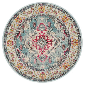 Floral Traditionall Patterned Rugs Vintage Round Carpets for the Living Room Bedroom