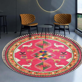Pink Vintage Style Traditionall Patterned Rugs  Round Carpets for the Living Room Bedroom Hall