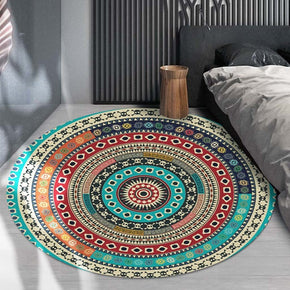 Green Vintage Style Traditionall Patterned Rugs  Round Carpets for the Living Room Bedroom Hall