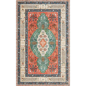 Quality Orange Printed Pattern Traditional Polyester Vintage Area Rugs Floor Mat for Living Room Hall Office