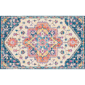Floral Vintage Traditional Polyester Area Rugs Floor Mat for Living Room Bedroom Hall Office